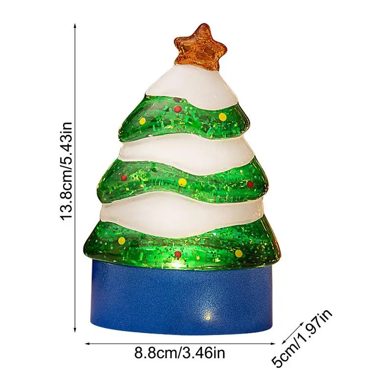 Luz nocturna de árbol de Navidad, bonitas luces nocturnas de Navidad, lámparas decorativas para árbol de Navidad, luces de árbol de mesa iluminadas de PVC para escritorio