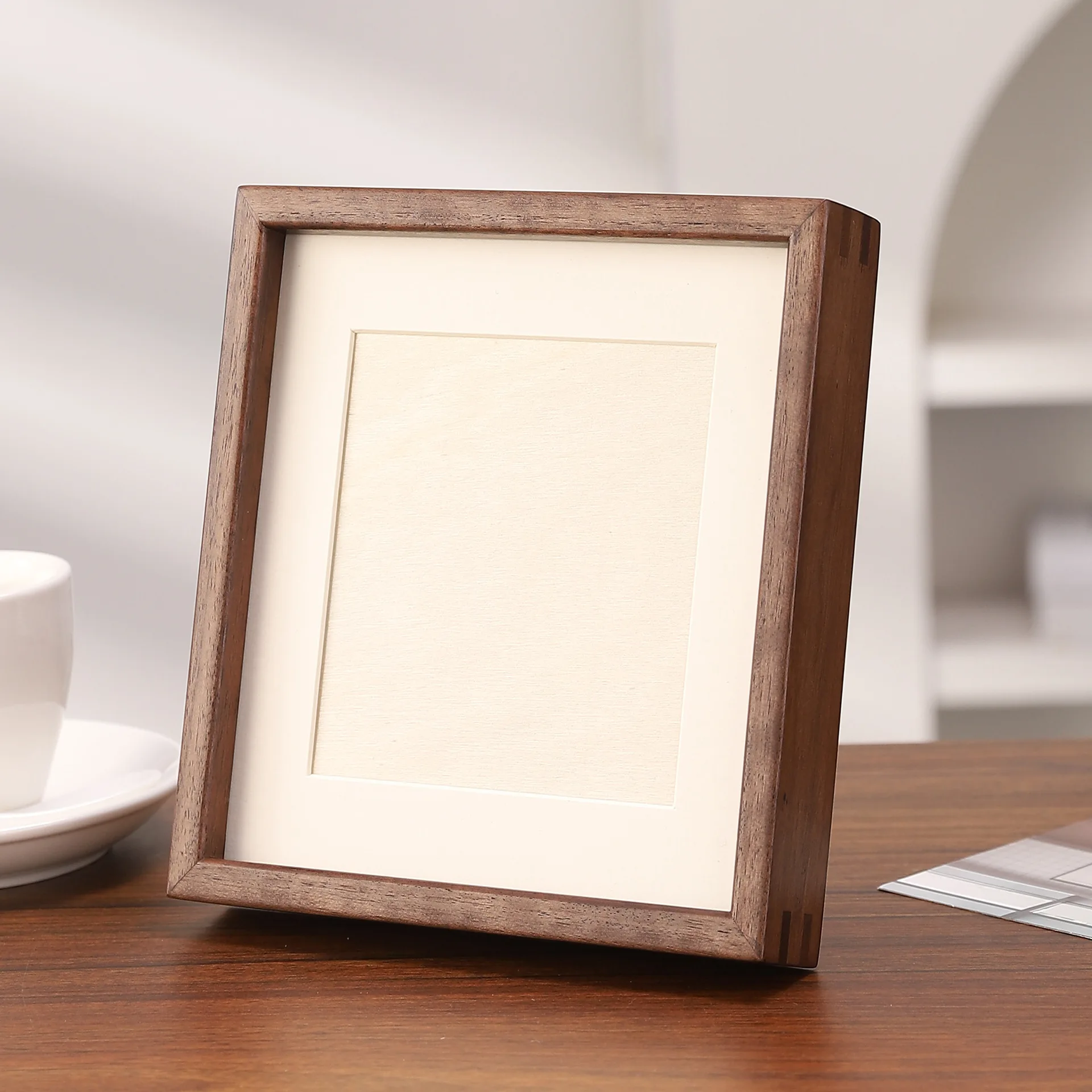 Solid Wood Square Picture Frame Traditional Craftsmanship Creative Minimalist Desktop Display Home Decor Wall Art Frame
