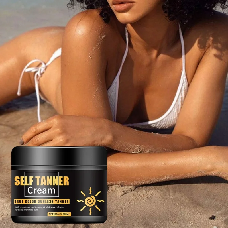 

Body Bronzer Cream Sexy Bikini Wheat Color Brown Booster Skin Protection Nourishing Effective Sunbeds Sun Tanning Lotion 120g