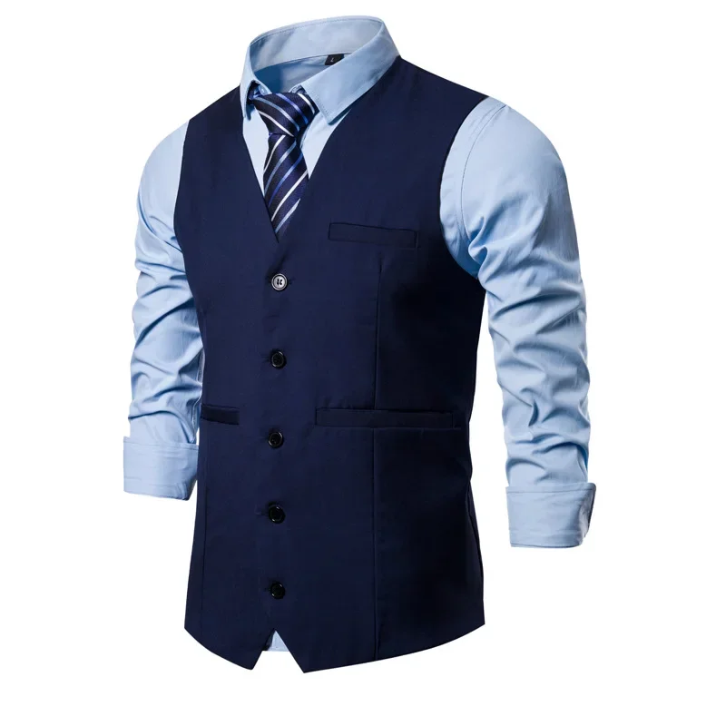 

Men's Spring and Autumn Solid Vest Large Casual Suit Vest Men's Tank Top Shoulder Thin Coat