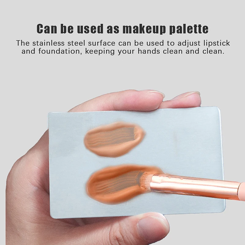 Portable PU Leather Sleeve Pocket Stainless Steel Shatter-Proof Ultra-thin Cosmetic Mirror With Keyring Card Mirror Makeup