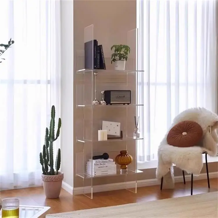Acrylic Shelf Living Room Floor Display Bookshelf Multi-layer Creative Storage Shelf