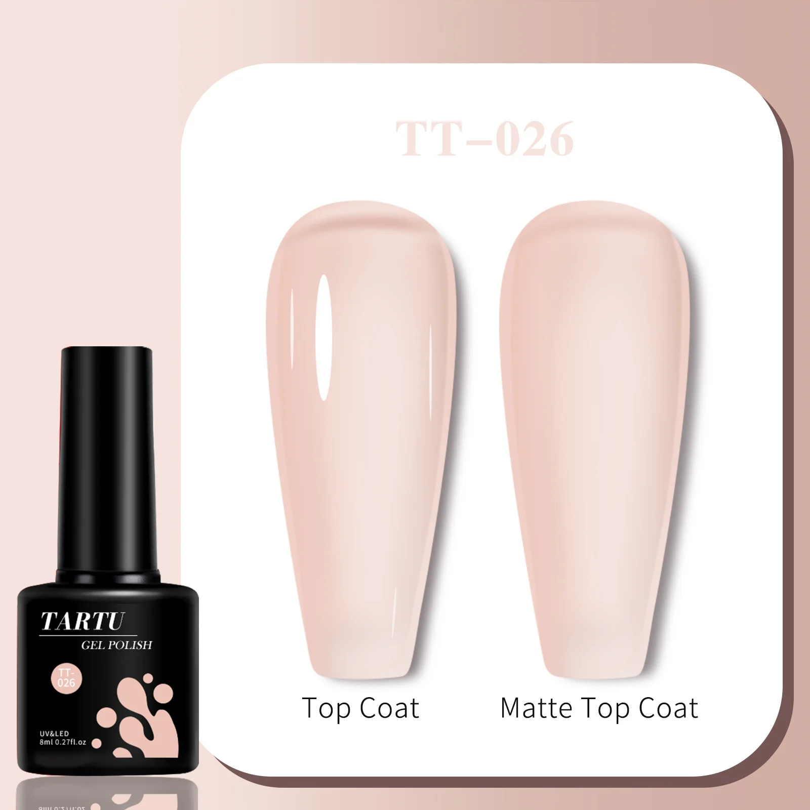 

TARTU 8ml Semi Permanent Jelly Gel Nail Polish Black White Pink Natural Nude Nails Art Soak Off UV/LED Varnish Nail Art