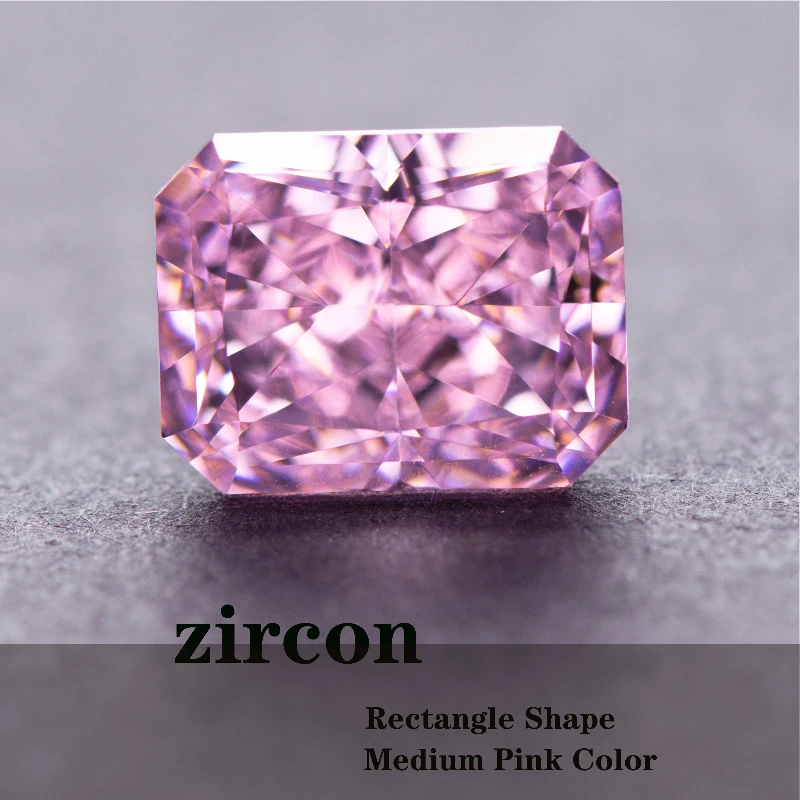 

Cubic Zirconia Radiant Shape Pink Color 5A Grade 4k Crushed Ice Cut for Jewel Making DIY Ring Necklace Earrings Main Materials