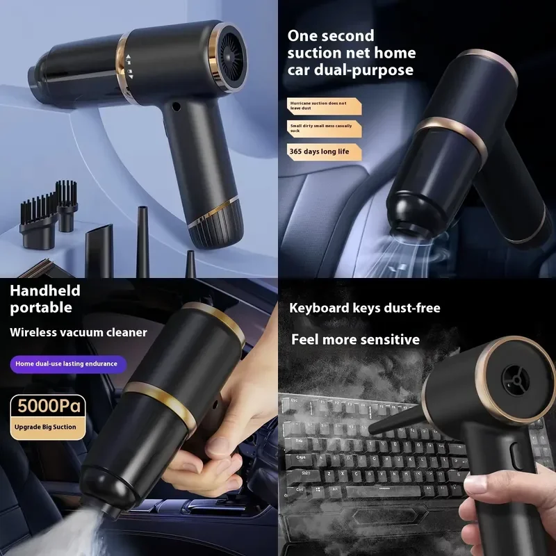 Powerful long-life wireless USB portable handheld vacuum cleaner for RV, car and home use, suction 51-80 AW, running time