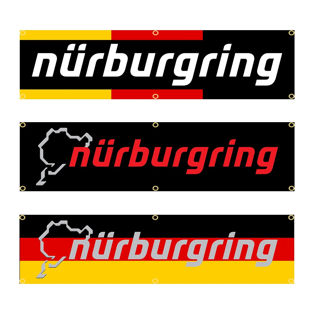 60X240cm Nurburgrings Banner Flag Polyester Printed Garage or Outdoor Decoration Tapestry