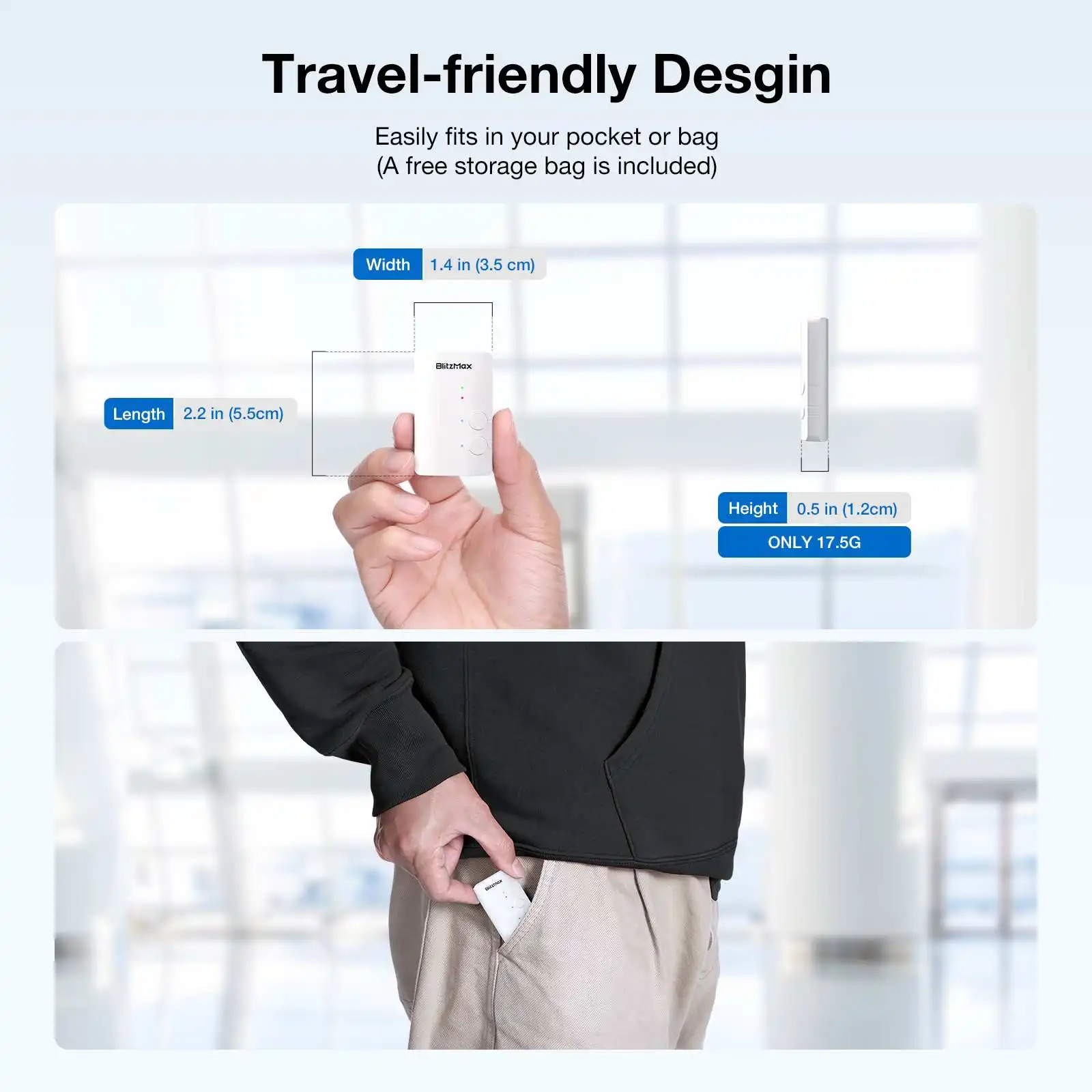 Blitzwolf-BM-LE505 Receptor Transmissor, Bluetooth V5.2, Som HiFi Adaptativo, Adaptador Sem Fio para PC, TV, Alto-falante com Fio, BlitzMax