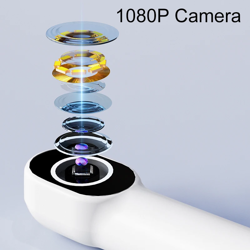 Handheld WiFi Oral Camera with 8 LEDs 1080P HD Wireless Endoscope for IOS/Android/Type-C Dental Inspection Tooth Examination