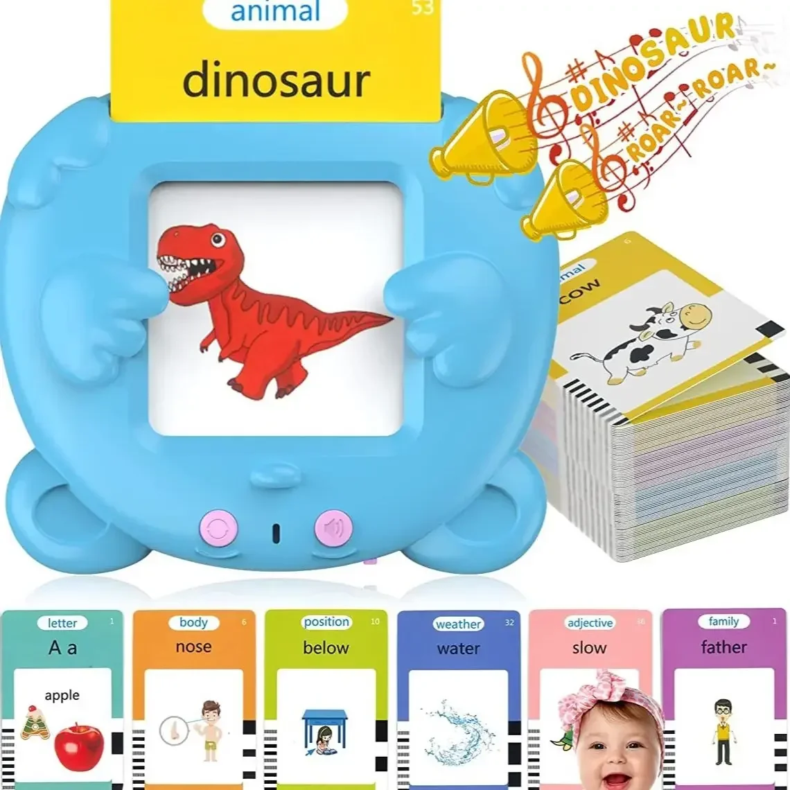 Talking Flash Cards Early Educational Toys  Baby Boys Girls Preschool Learning Reading Machine  Interactive Gift