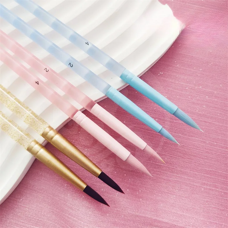 Portable Watercolor Brush Round Head Nylon Hair Hook Line Paint Brush for Students Travel Sketch for Beginners Art Supplies
