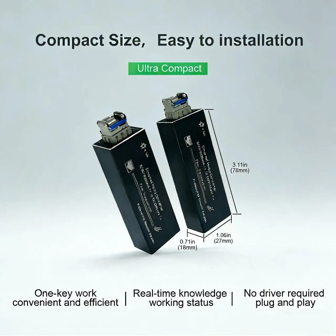 Mini 10/100/1000BASE-T to 100/1000BASE-X SFP Media Converter