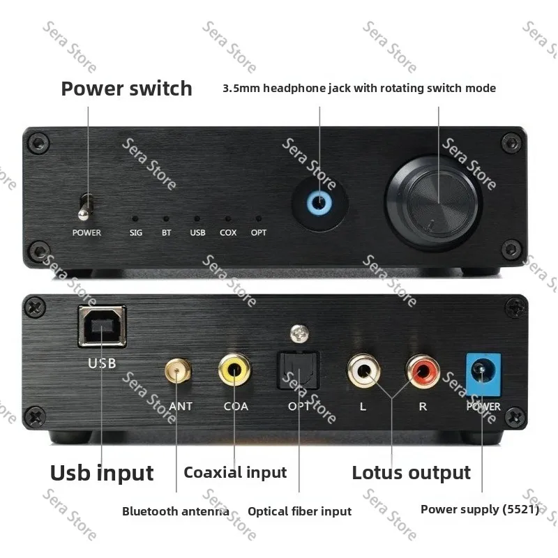 Dual Parallel PCM1794 Decoder 5-.1 USB Sound Card DAC Lossles-s Headphone Amplifier Fiber Coaxial Input