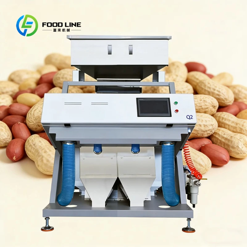Customized Q2 Double Chute Peanuts Color Sorter Machine Optical Color Sorter for Nuts Color Sorting Machine