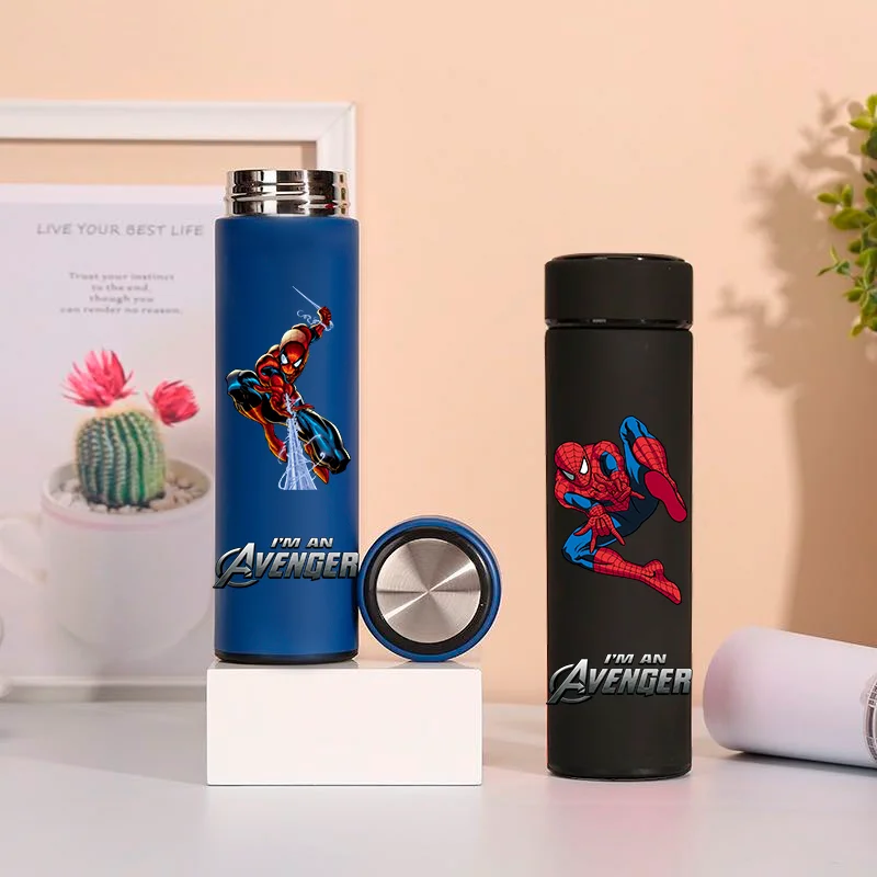 500ML Spider Man Cartoon Vacuum Insulated Water Bottle Portable Leak Proof Insulated Cup Student Sports Leak Proof Water Bottle