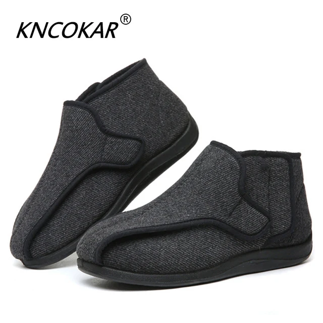 

KNCOKAR Widen The New Wool Shoes Fat Swelling Deformation Of Hallux Valgus Foot Wide Elderly Diabetes Shoes Large size 41-48