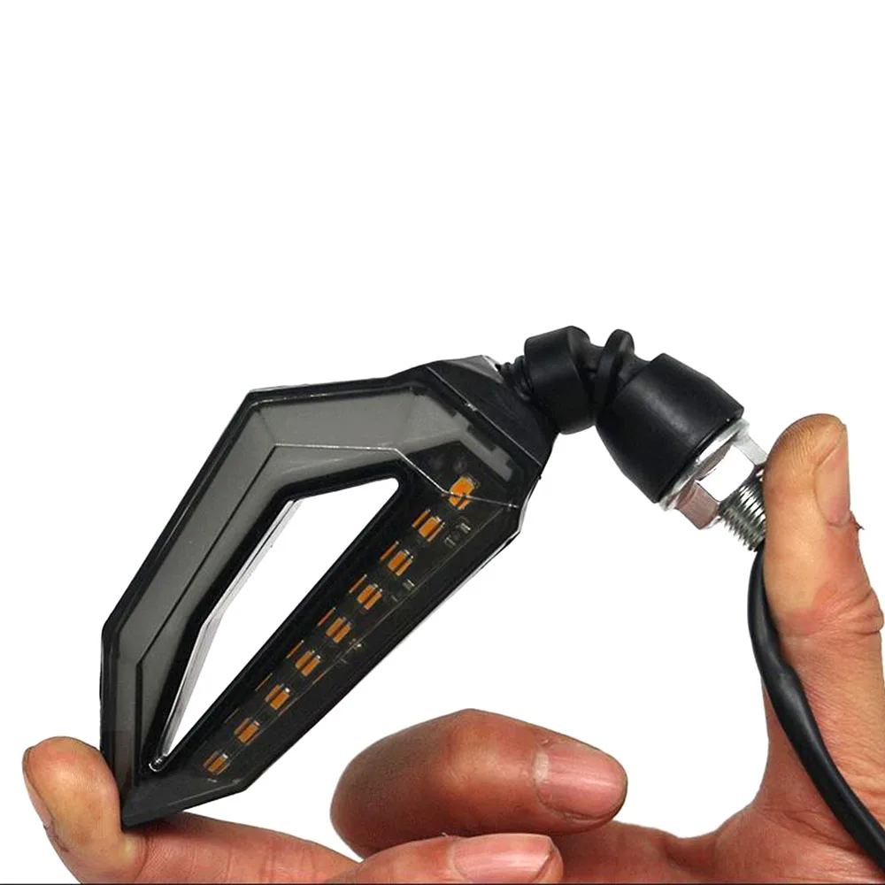 A pair of Universal LED Motorcycle Turn Signal Light 12V IPX-6 Waterproof Daytime Running Lights Indicator Blinker Lamp