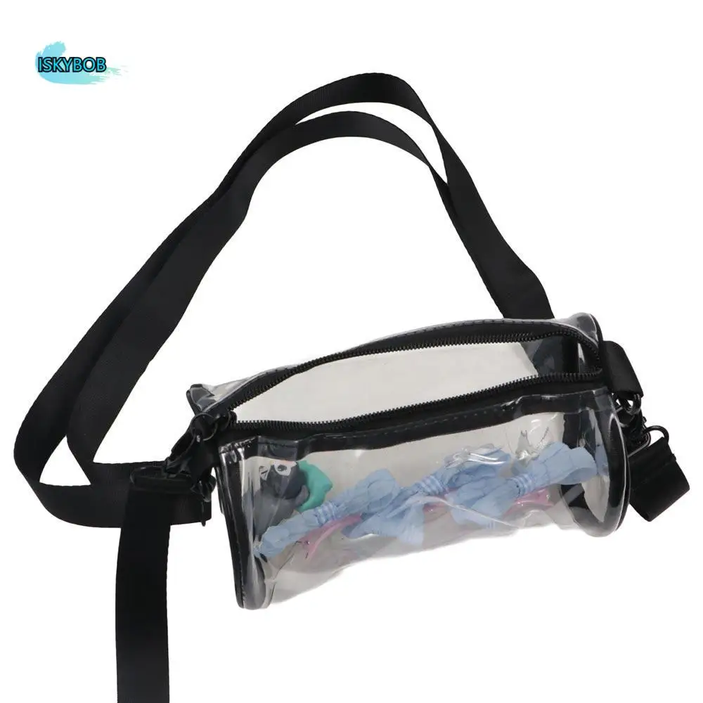 

Waterproof Transparent Shoulder Bag Pillow Shape Bag Zipper PVC Chest Bag Cylindrical Bag Message Bag Clear Crossbody Bag Girls