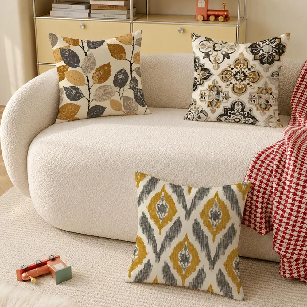 Neutral Botanical Pattern Cushion Cover Pillow Cover Decorative Throw Couch Home Decor for Living Room Sofa