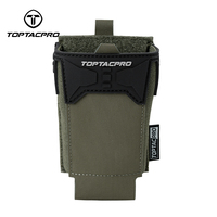 TOPTACPRO Tactical Pouch Single 556 Mag Holder Magazine Holster Case with PVC Adhesive Seal Tool Pouch Hunting Accessories 8537
