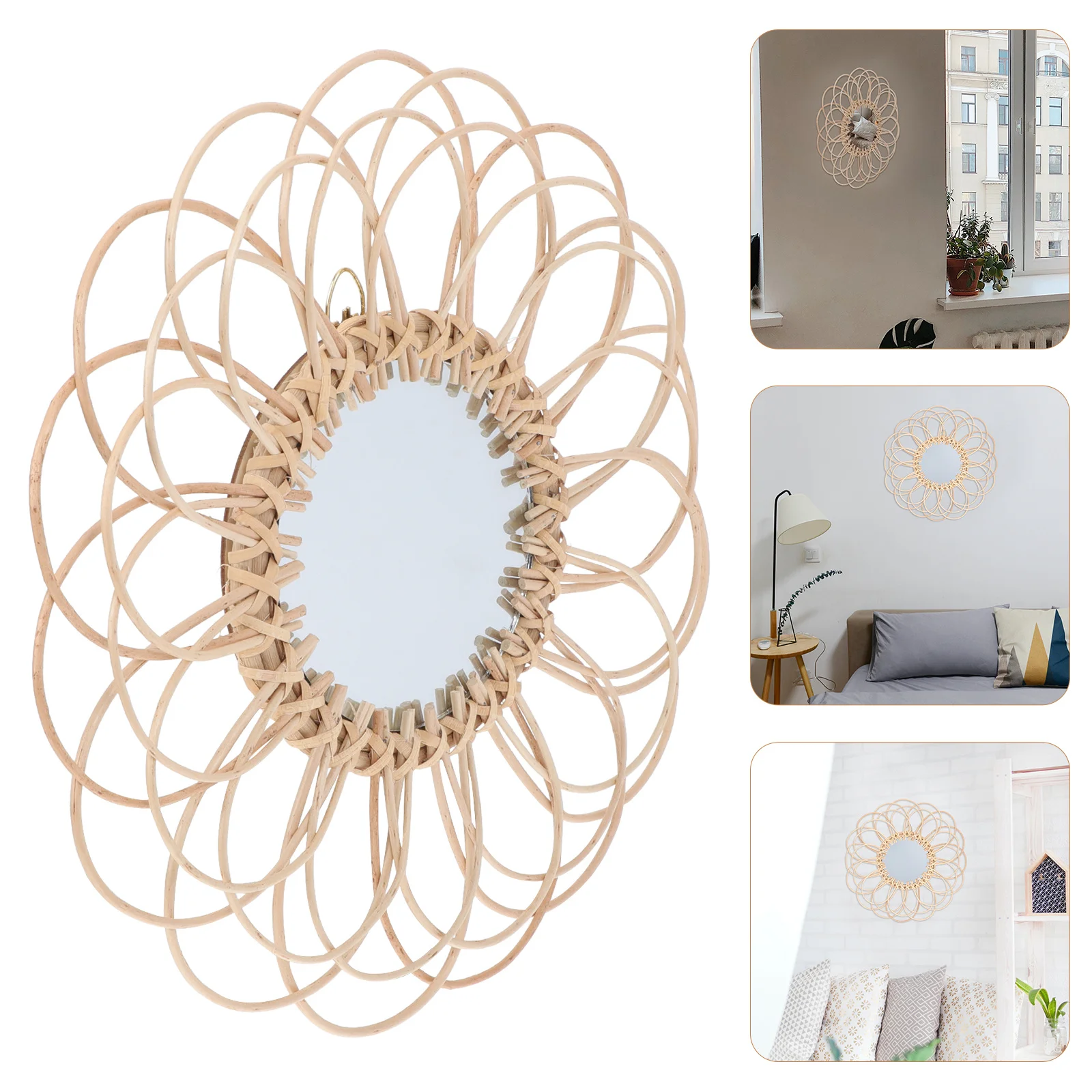 

1pc Decorative Hanging Handmade Mirror Wall Mirror Adornment For Home Decor Wall Art Gift