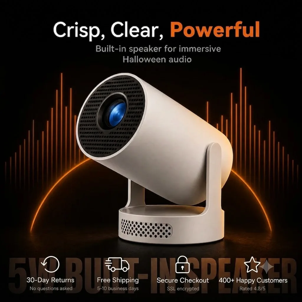 Barrel Projector Home Android 14 Bluetooth 4K Portable Mini