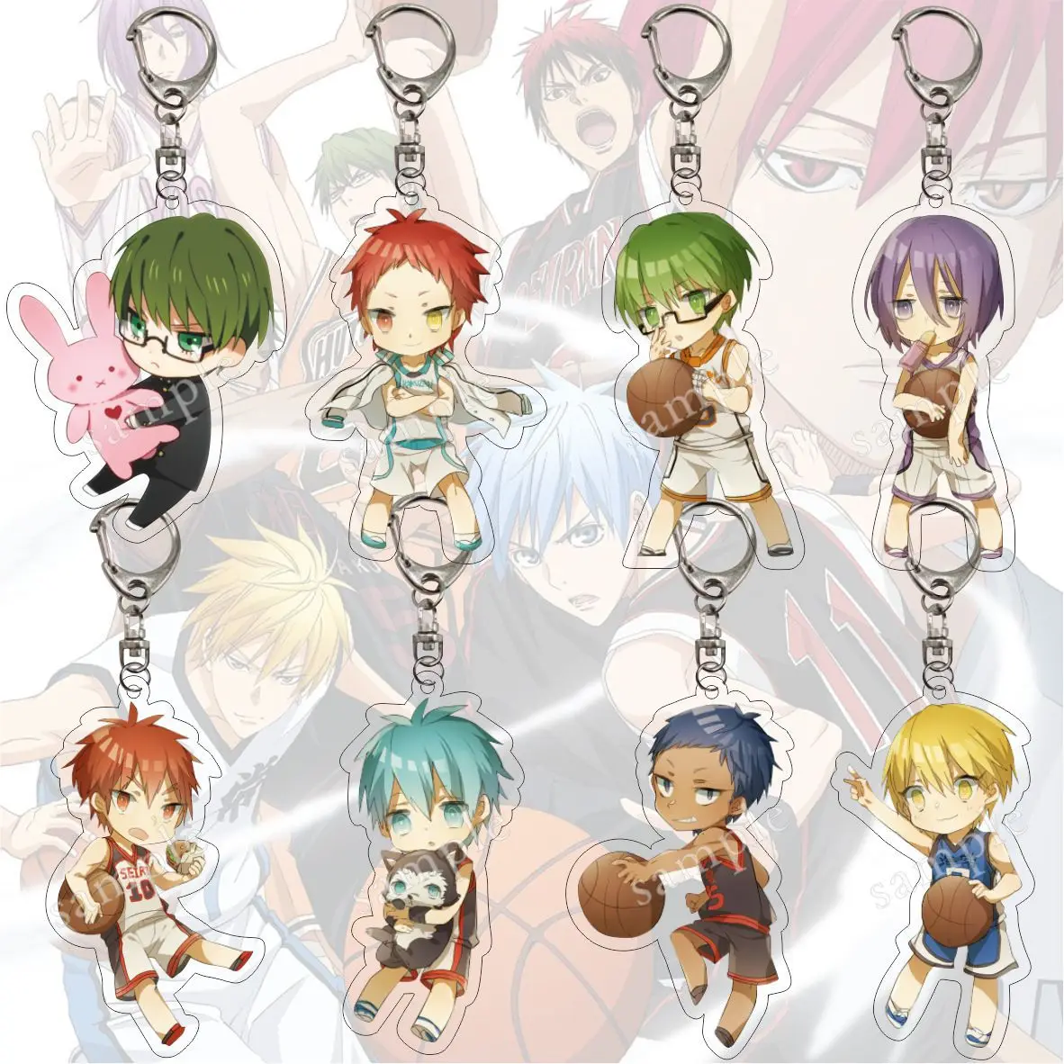 Kuroko's Basketball Anime Figure Aomine Daiki Acrylic Keychains Kuroko Tetsuya Kagami Taiga Character Model Key Chain Fans Gifts