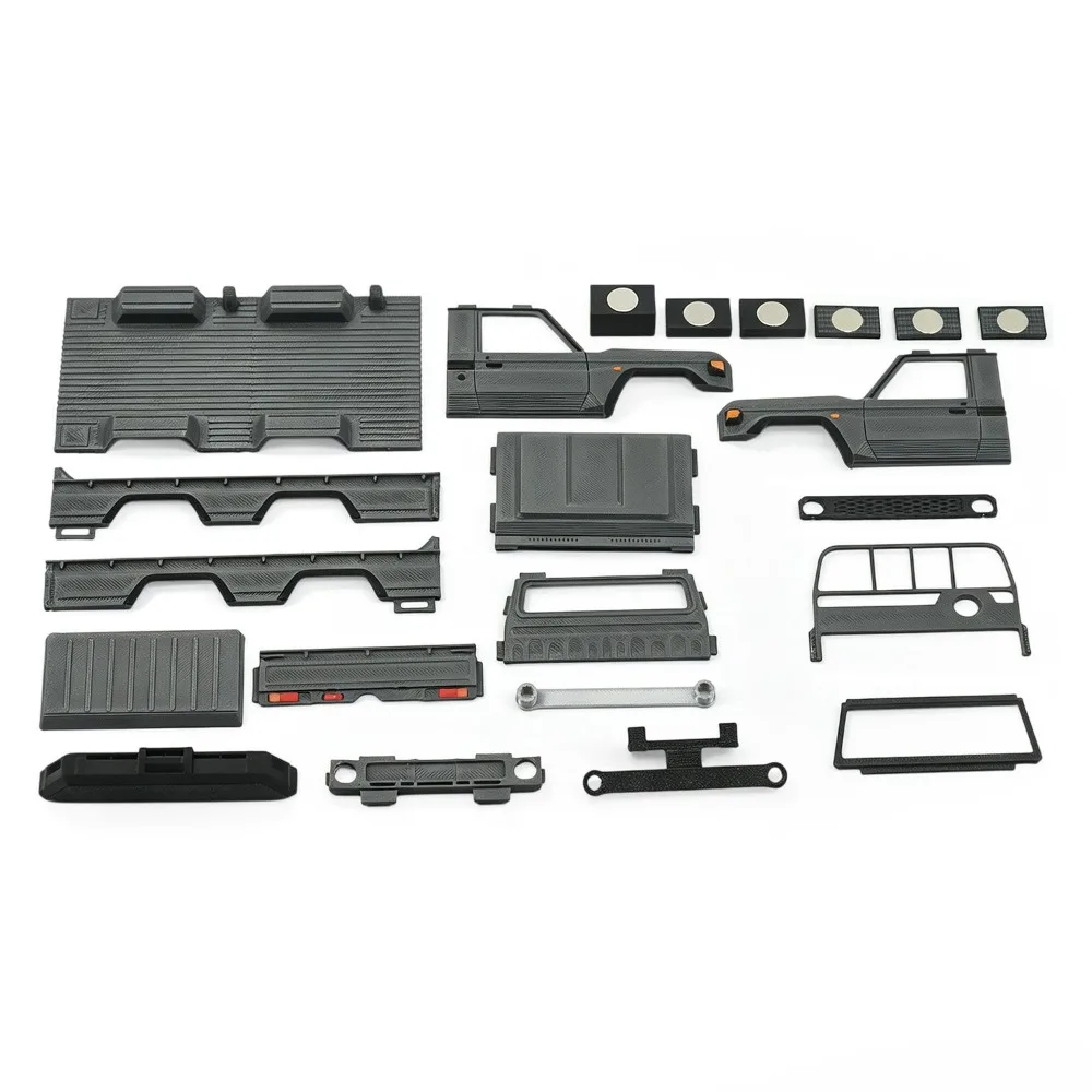 6X6 Chassis LC79 Body Shell With Electronics For Axial SCX30 1/30 Scale RC Crawler Custom Size Modification Decor Decoration