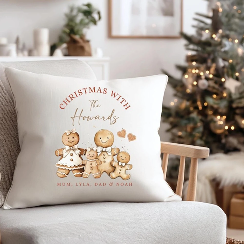 

Personalized Christmas Gingerbread Man Pillow Custom Photo Soft POD Pillow Festive Decorative for Living Room Sofa Bedroom 2025