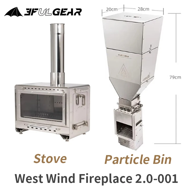 3F UL GEAR Firewood Stove / Particle Bin Heating Wood 304 Stainless Steel Outdoor Camping Tent Cooking Picnic Hiking Warm Burner