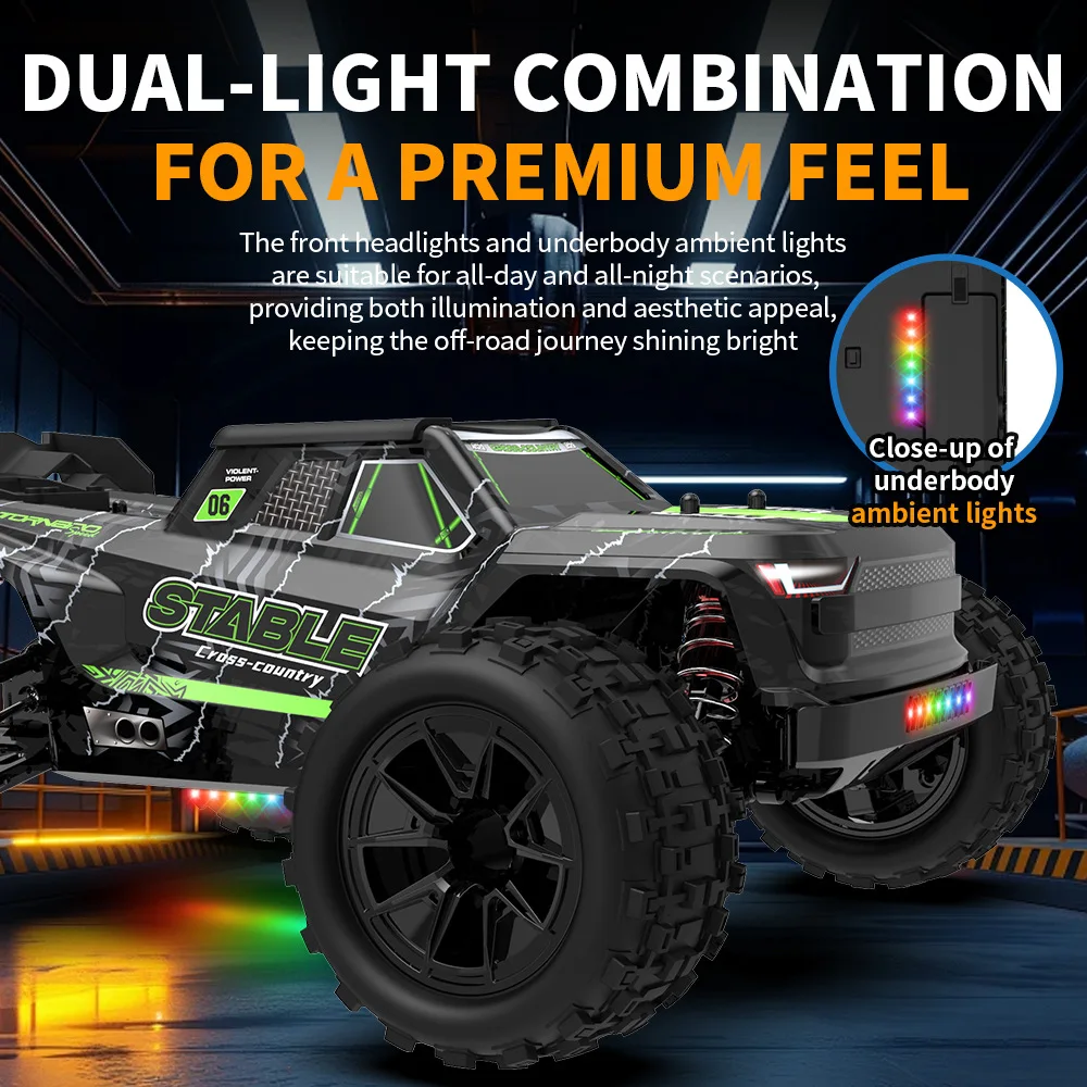 Remote Control Climbing Car 4wd Full Proportional Brushed All Terrain Off Road Truck With Dual Led Lights For Outdoor Hobby