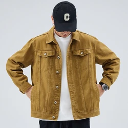 2024 Spring and Autumn Winter New Casual Retro Collar Men's Japanese Loose Jacket Heavy duty Washed Comfortable and Versatile