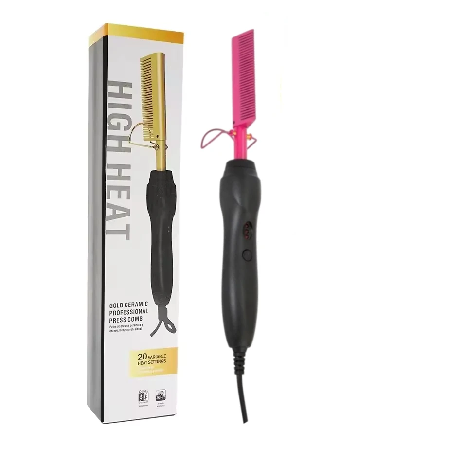 Hair Straightener Hot Comb Dual Voltage Straightening And Curling Electric Heating Comb Hair Straightener Brush Styling Tool - view 6