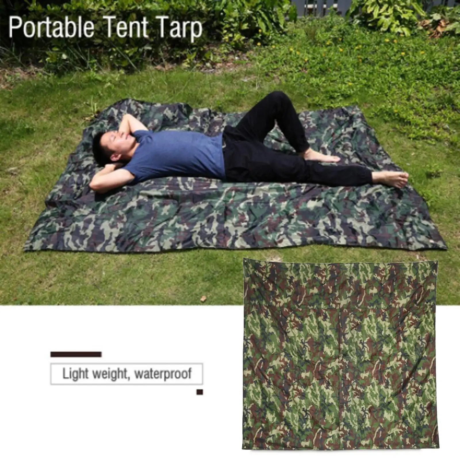 

Ground Sheet Hiking Camping Tarp Tent Footprint Jungle Camo 1.5x2m