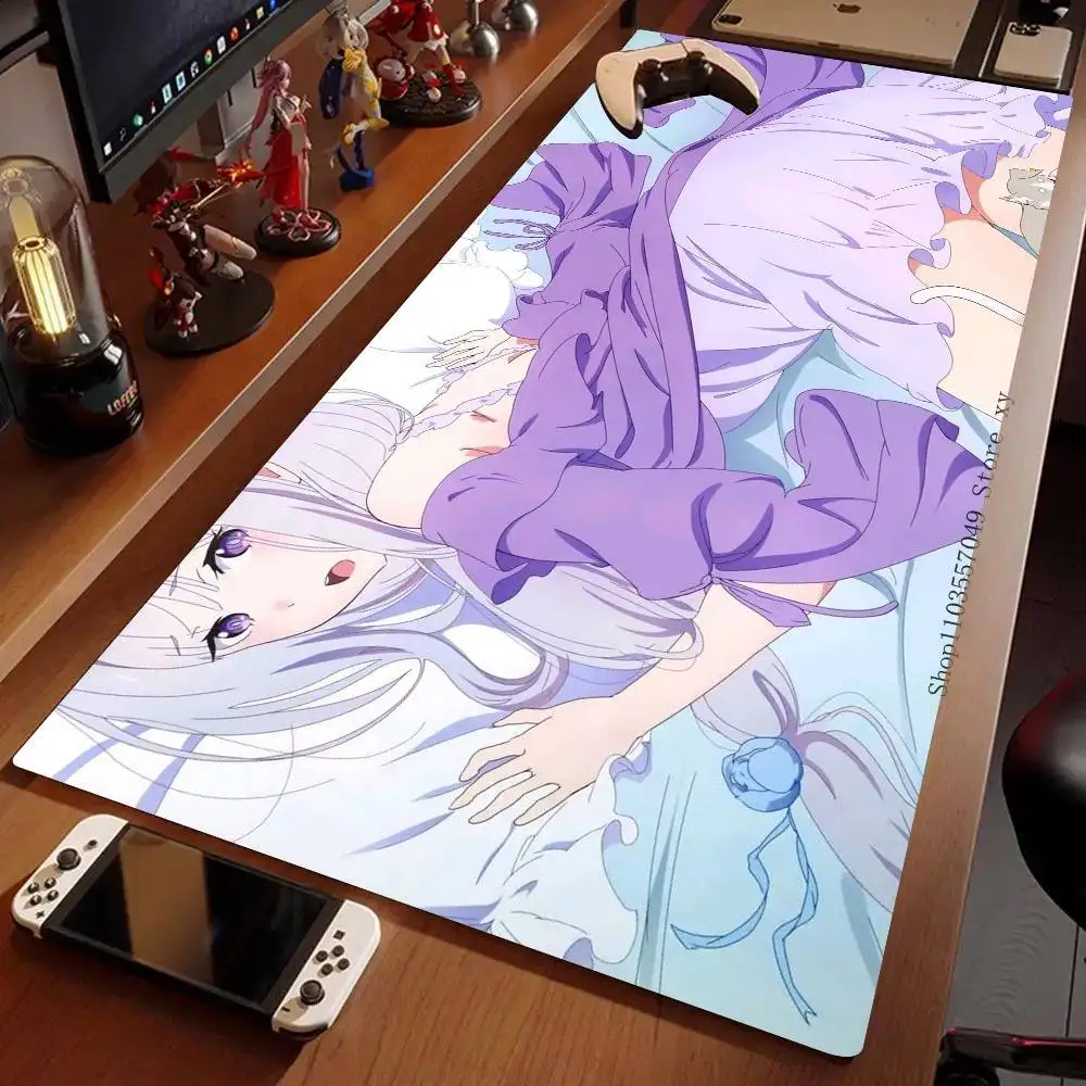 Emilia Anime Re Life In A Different World Mousepad Non-slip Suitable For Office Computers Laptops E-sports Game Desk Mats XXL