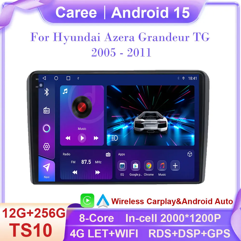

Car Android 14 For Hyundai Azera Grandeur TG 2005 - 2011 GPS Navigation Dash Cam AutoRadio Multimedia Player QLED Screen BT WIFI