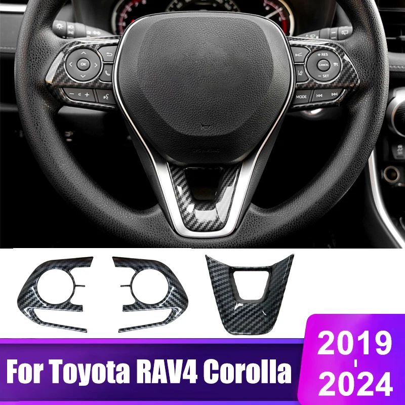 For Toyota RAV4 Corolla 2019 2020 2021 2022 2023 2024 RAV 4 XA50 Corolla E210 Hybrid Car Steering Wheel Button Cover Accessories