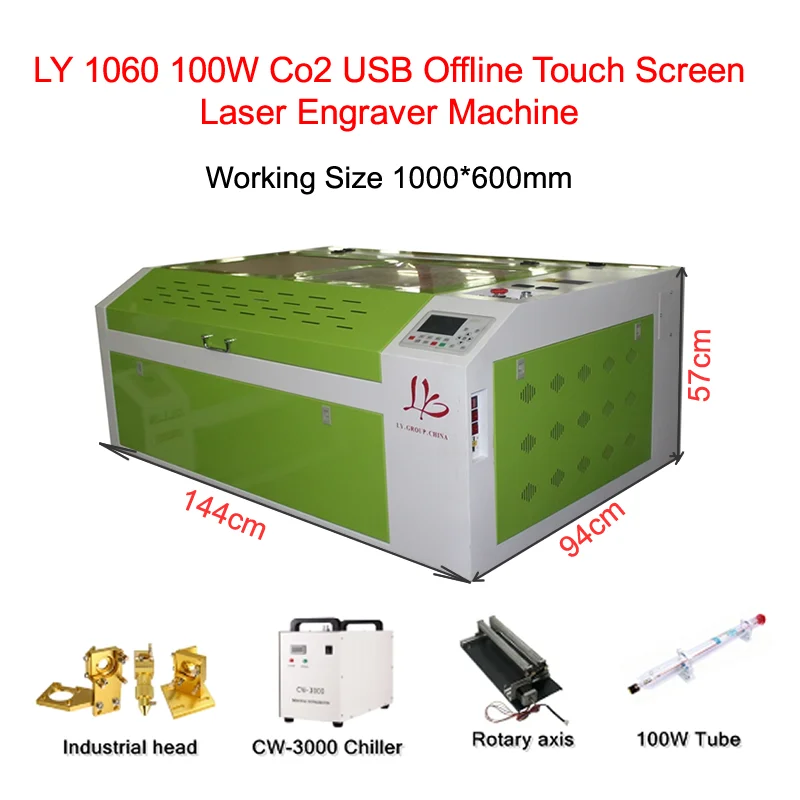 

100W Co2 Laser Cutter Engraver Machine USB Offline TROCEN Touch Screen Control System LY DSP 1060