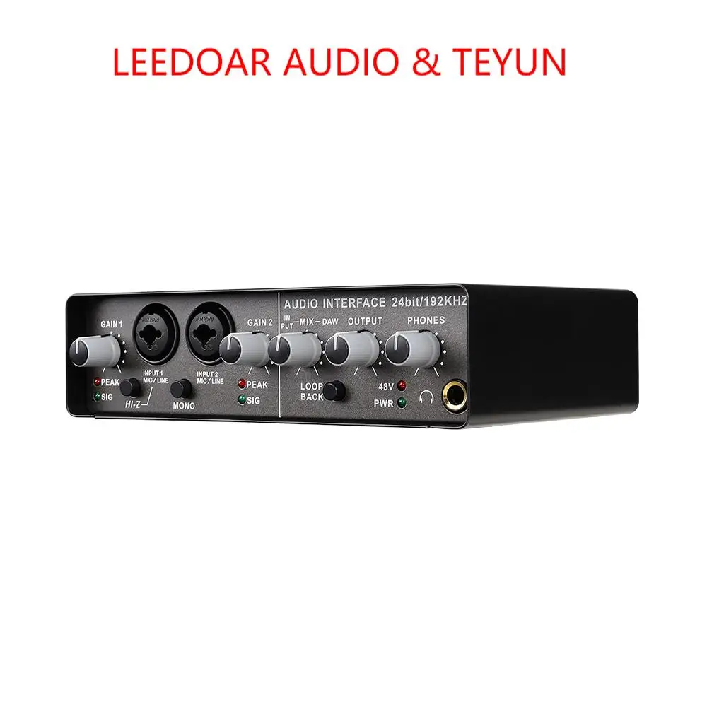 TEYUN Q-22 Q-12 Q-24 Professional Audio Sound Card Electric Guitar Recording Monitor for Studio Singing Computer Live Broadcast