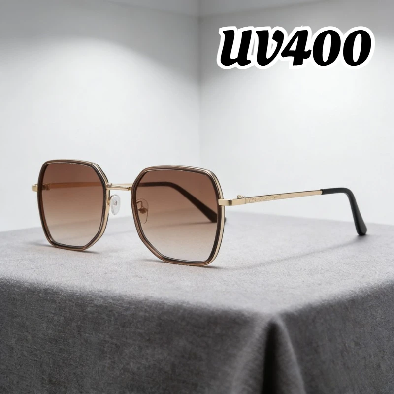 

New Fashion Sunglasses Women's INS Style Retro Metal Frame Polygonal Shades UV400 Outdoor Travel UV-Protective Glasses
