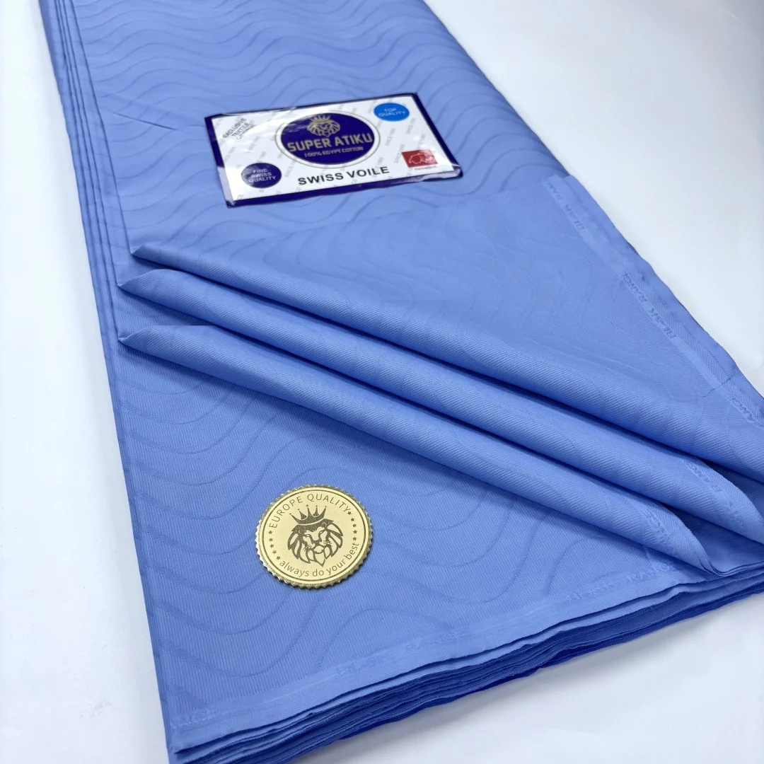 5yards Super Atiku Material Nigeria Soft Men Polish Fabrics 100% Cotton Swiss