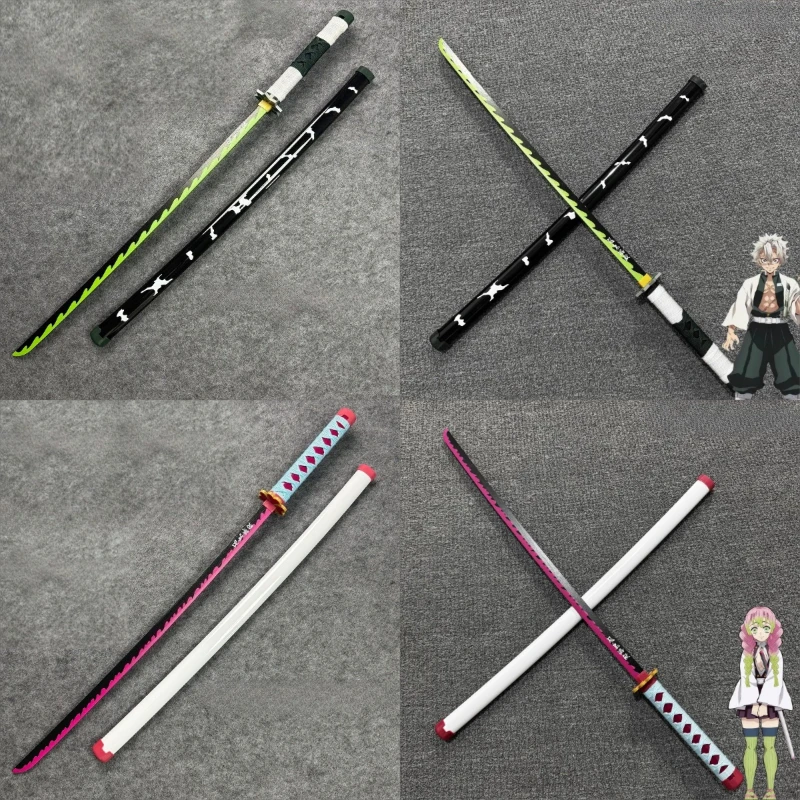 99 سنتيمتر السيف الخشبي تأثيري الدعامة شيطان القاتل شفرة غانلو معبد ميليكي غمد أوندد كاواكامي ميمي الخشب السيف أنيمي تظهر الدعامة