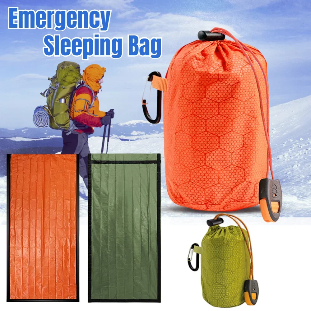 Waterproof Thermal Emergency Sleeping Bag Portable Bivy Sack Survival Blanket Bags Windproof for Camping Hiking Outdoor