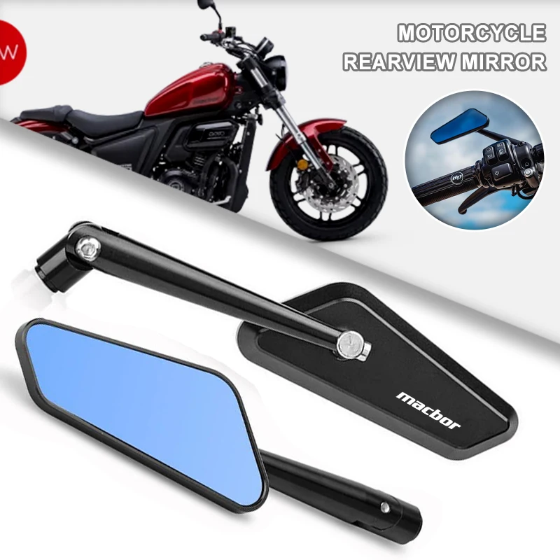2pcs Motorcycle Rearview Mirrors Convex Mirror Lightweight  Aluminium Alloy For Macbor Montana XR5 flat 125 Eight Mile Scrambler