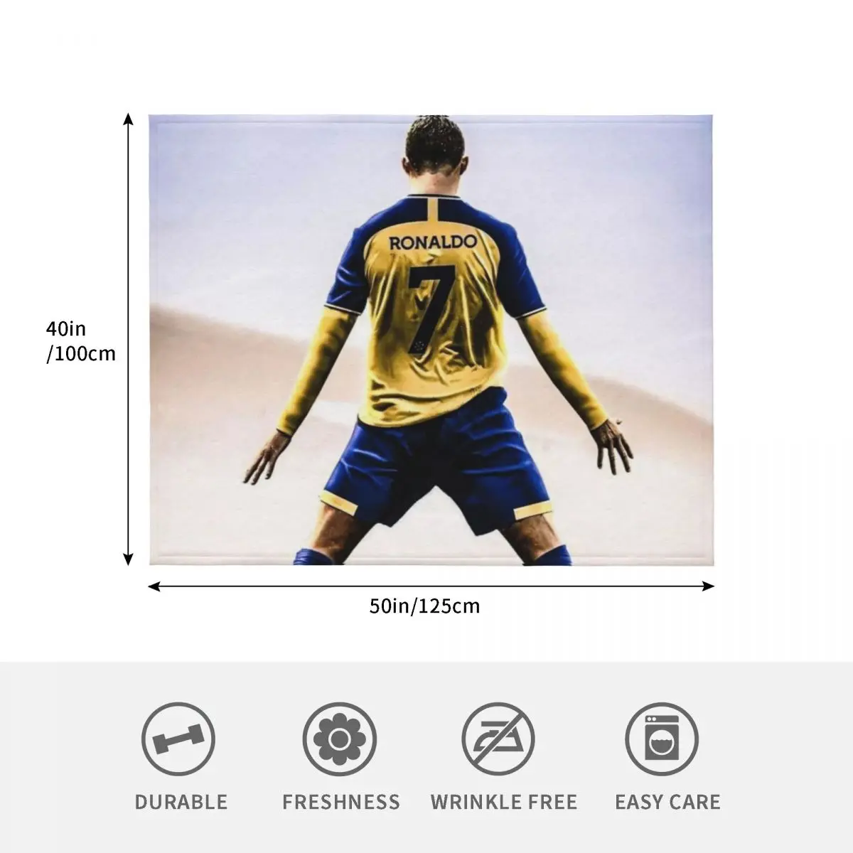 CR7 Al Nassr بطانية رمي جديدة أرائك زخرفية كبيرة جدًا رمي الشعر بطانيات زخرفية #4