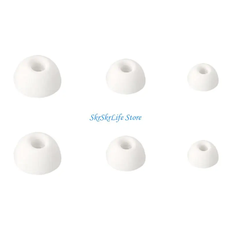E65E Sweat Resistant L Silicone Eartips Replacement Set, 6 Piece In-Ear Wear Pack for Daily Use, Soft Comfort, and Spare Carry