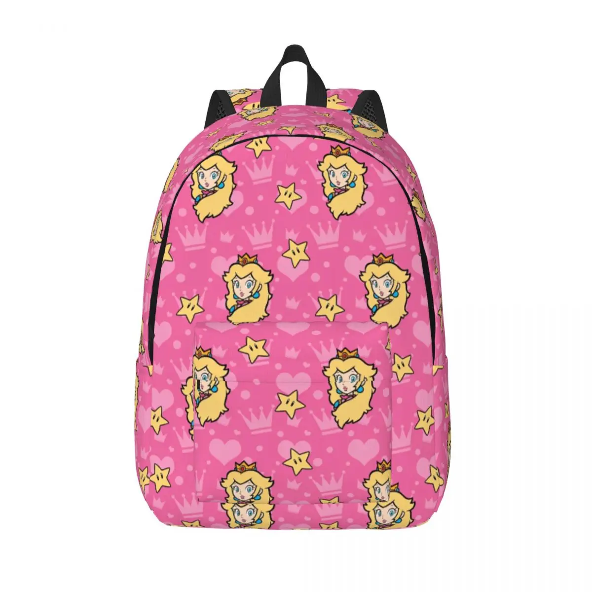 

Super Mario Game Cartoon Backpack Men Women Fashion Student Hiking Travel Daypack Peach Flower Laptop Canvas Bags with Pocket