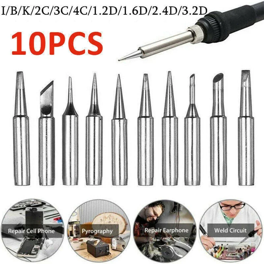 High Quality Practical Useful Brand New Soldering Iron Tip 900M-T 878D 10pcs 200°～480° 900M-T Series For Atten