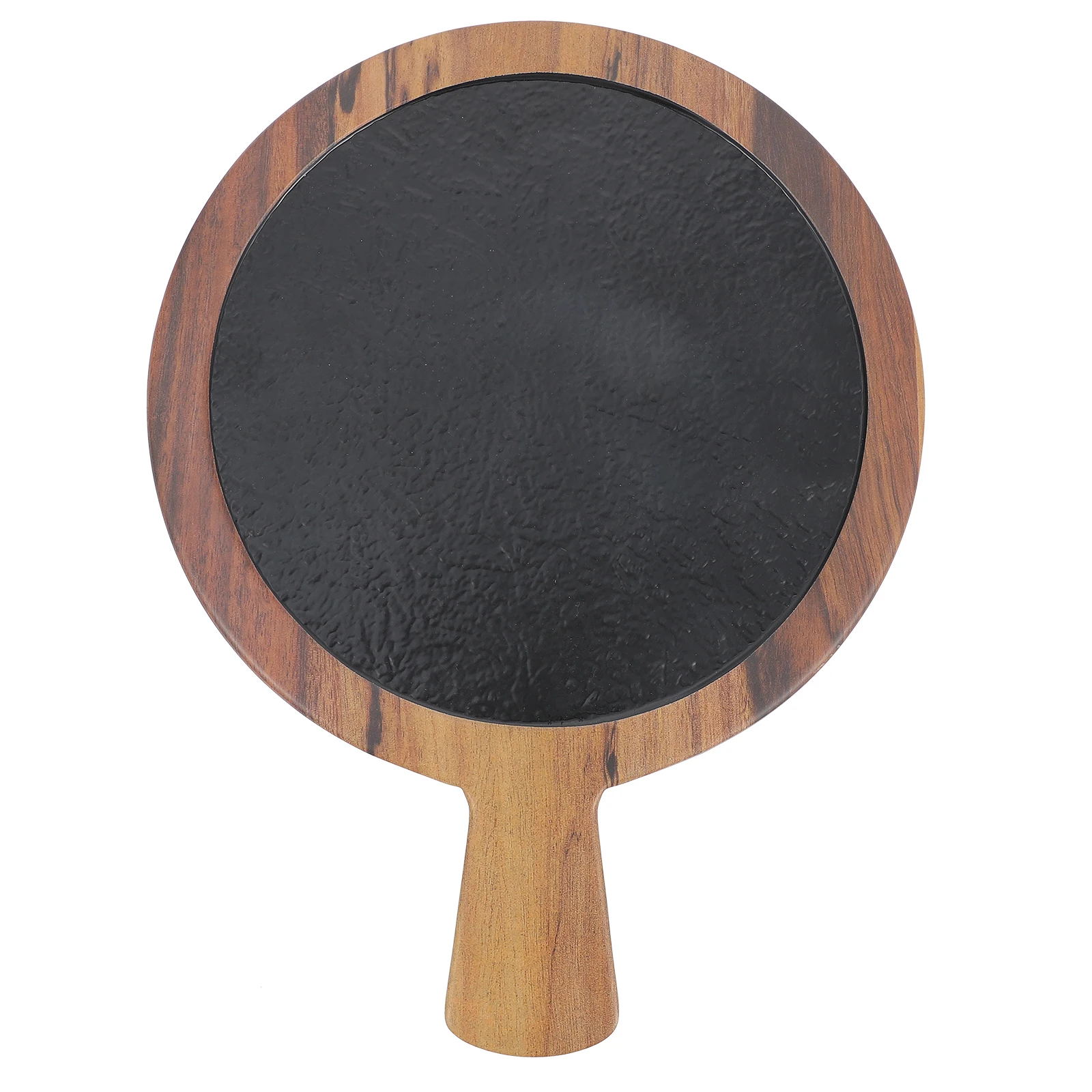 

Round Pizza Tray Black Serving Household Sushi Snack Plate Food Supplement Non Slip Easy Clean Stylish Kitchen Barware
