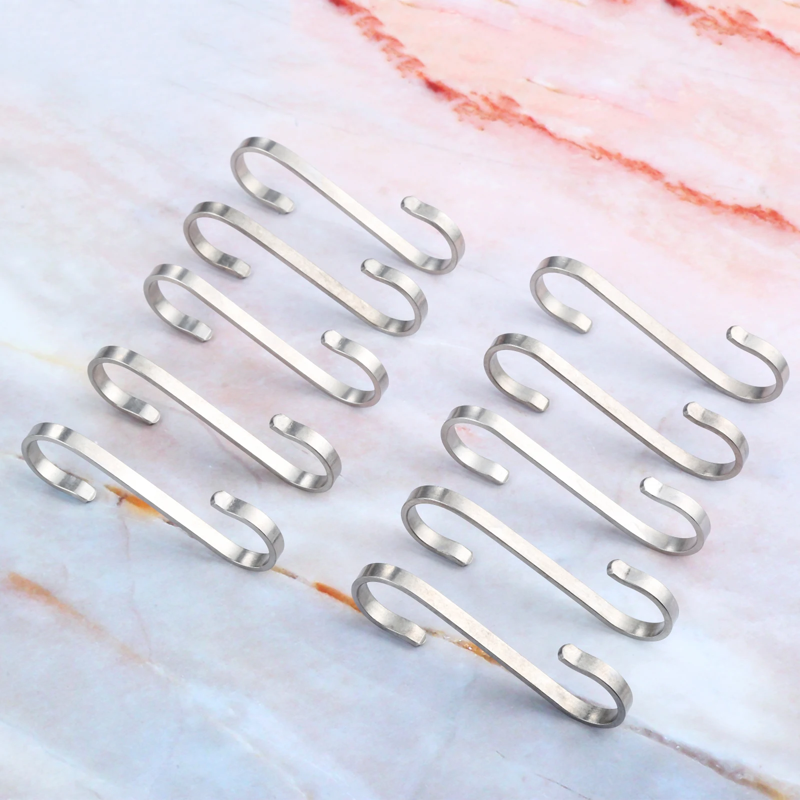 10Pcs Stainless Steel S Shaped Hanger Multipurpose Hanging Closets Hooks Rack Clothes Organizing Cup Holder Home Hardware