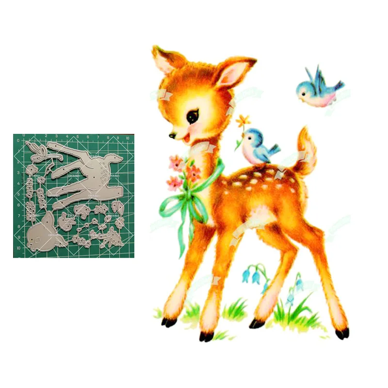 Vintage Cute Bambi Metal Cutting Die Stencils for DIY Scrapbooking album Decorative Embossing Layering Dies